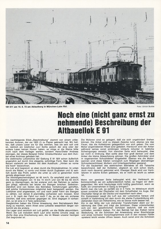 Altbau-Ellok Baureihe E 91