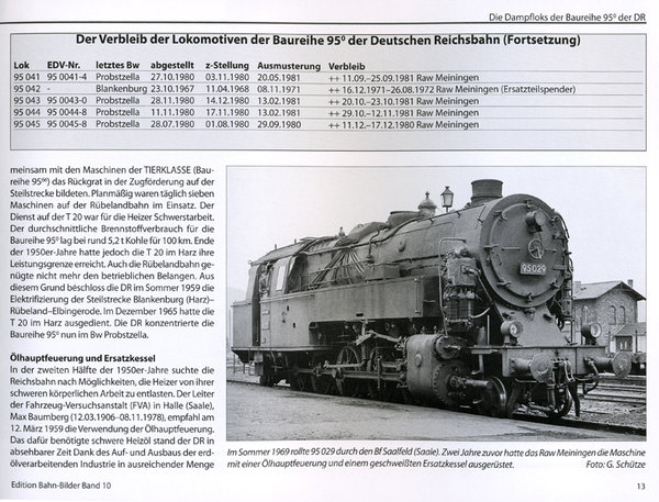 Die Dampfloks der Baureihe 95.0 der DR Edition Bahn-Bilder, Band 10